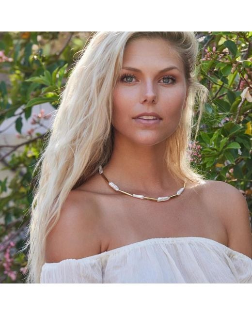 Adriana Pappas Designs Metallic Biwa Pearl Liquid Necklace