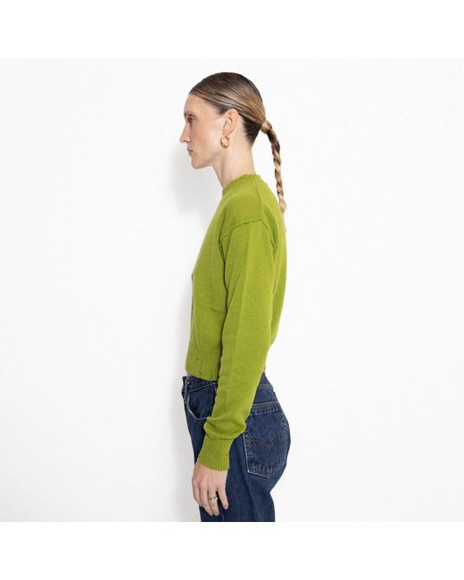 SVETA Milano Green Billie Cashmere Sweater With Embroidery