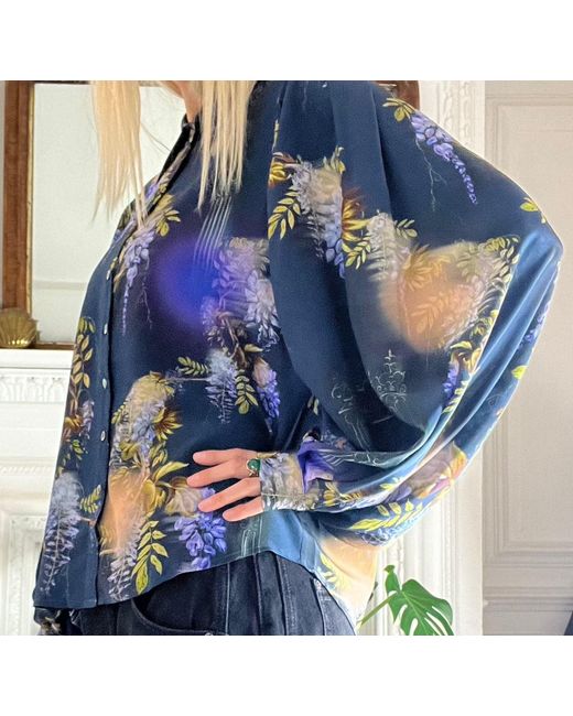 Klements Blue Paints Silk Blouse