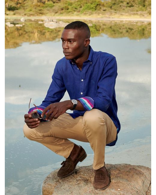 Koy Clothing Blue Royal Linen Shirt for men