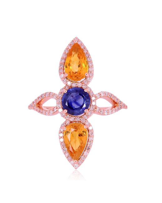 Artisan Blue Sapphire Floral Ring