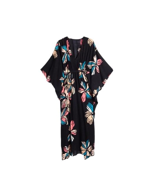 Saachi Black Tropical Sun Kaftan