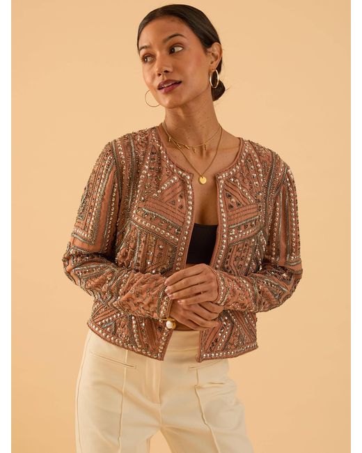 Rose & Nancy Brown Briar Sequin Trophy Jacket