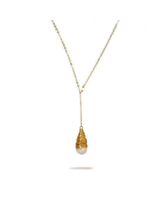 Ebru Jewelry Metallic Baroque Pearl Drop & Pendant Chain Necklace