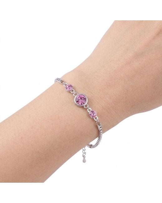 Modenaire Metallic Fuchsia Crystal Glitter Bracelet Bangle