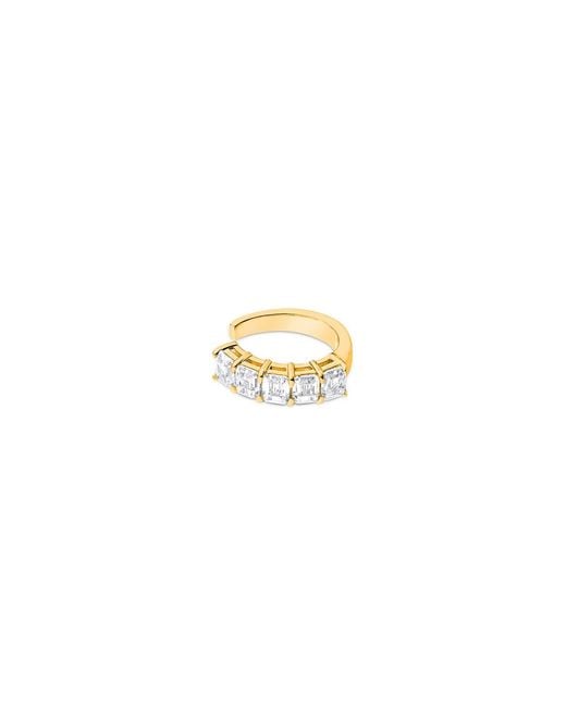 SALLY SKOUFIS Metallic Hybrid Ear Cuff With Made Cz Diamond Stimulant