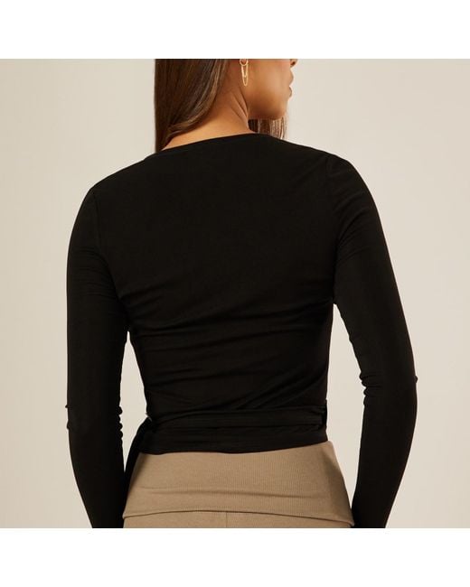 Be Athletica Black The Ultimate Ballet Wrap-Top