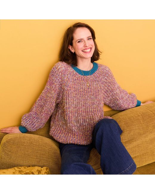 Cara & The Sky Green Debbie Recycled Cotton Blend Oversized Balloon Sleeve Jumper