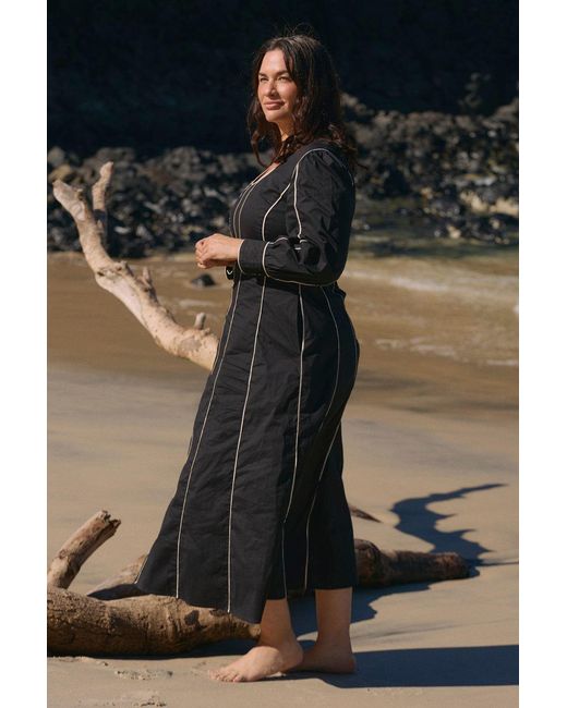 Adrift Clothing Black Eva Panelled Dress