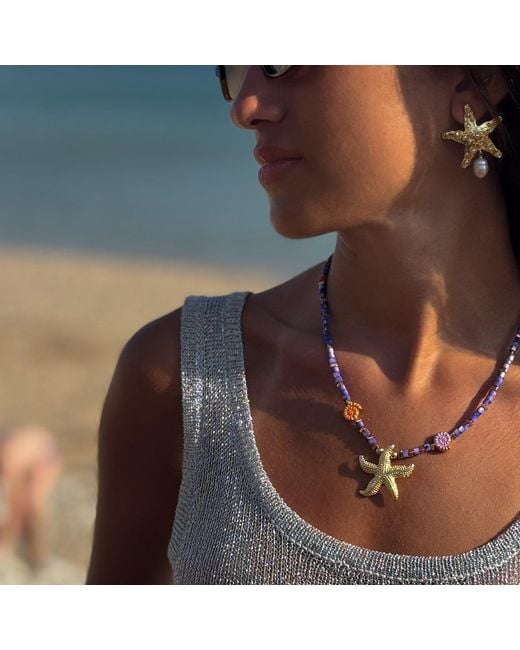 Ebru Jewelry Metallic Spirit Of The Ocean Starfish Necklace