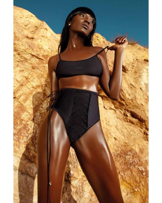 Animal Black Lacer Bikini Bottom