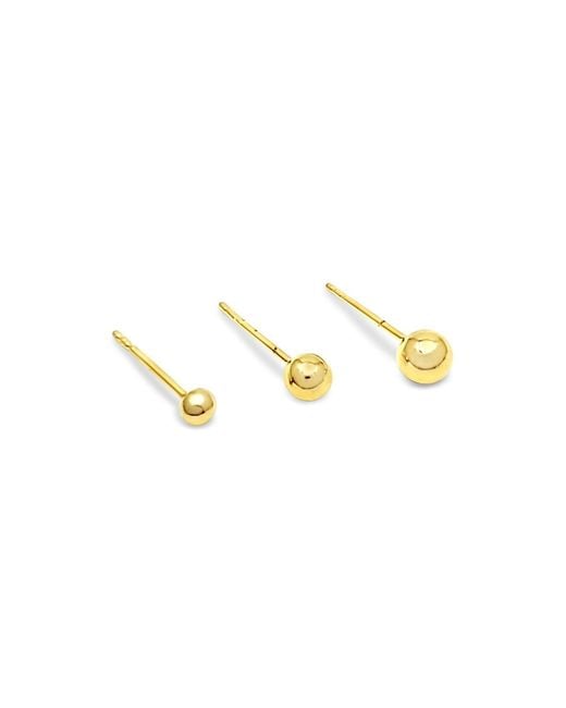 Lutiro Metallic Ball Stud Earring Set