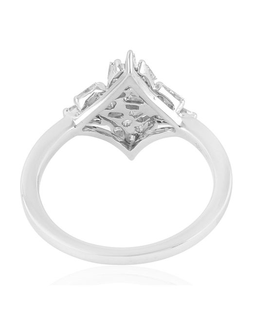 Artisan White Gold Baguette Diamond Ring Handmade