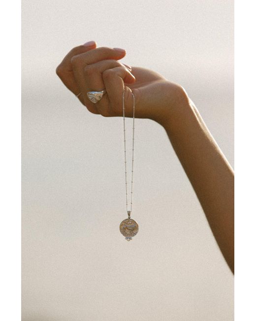 Aaria London Metallic Clio Lion Necklace