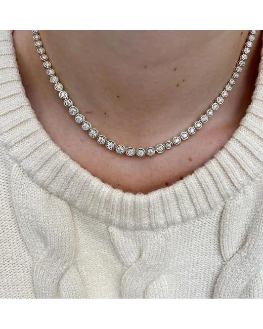 Nazzar Metallic Bezel Tennis Necklace