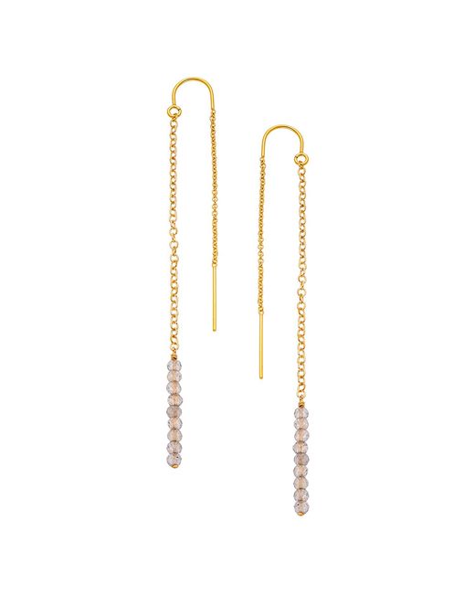 Heather Hawkins Jewelry White Extra Tiny Gemstone Threader Earrings