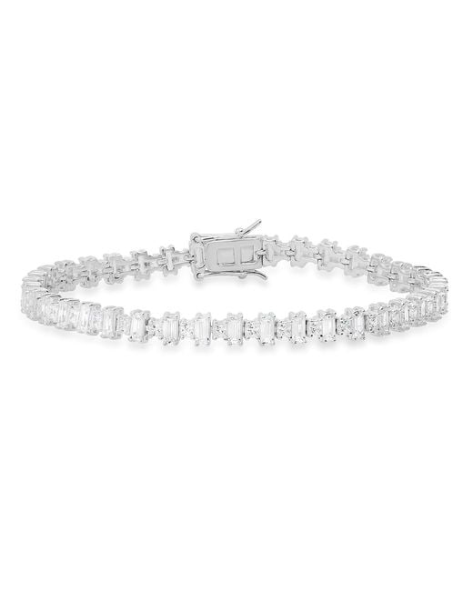 Kylie Harper Metallic Multi Cut Diamond Cz Tennis Bracelet