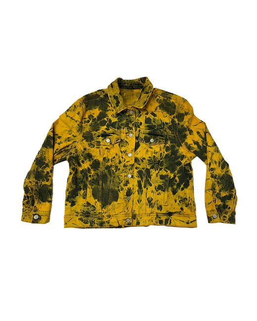 Zasta Studio Yellow Denim Jacket Tie Dye Large I for men