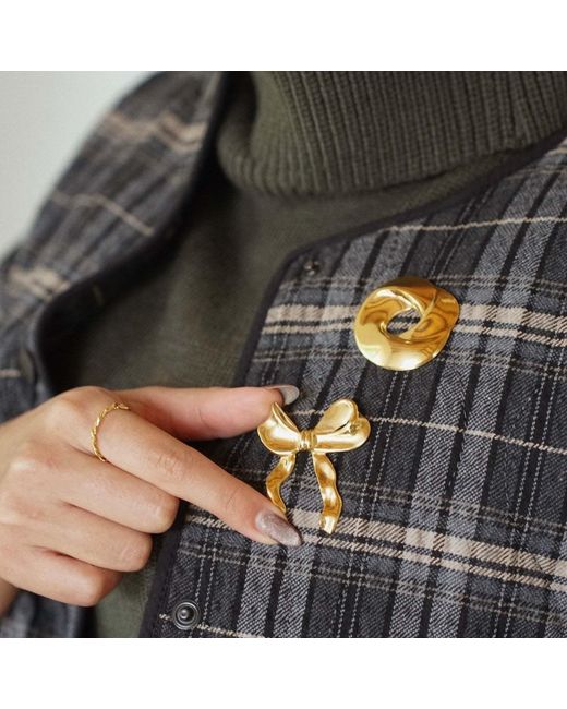 Ellie Vail Jewelry Metallic Belle Bow Brooch