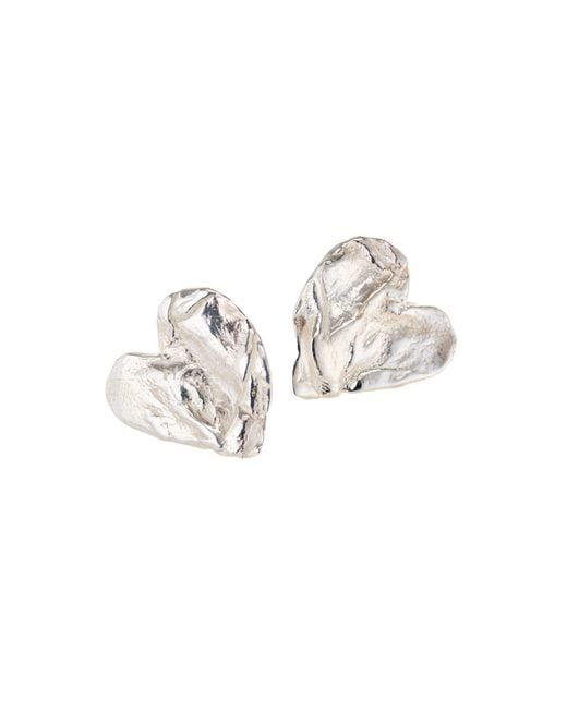 Posh Totty Designs Metallic Fortune Heart Stud Earrings