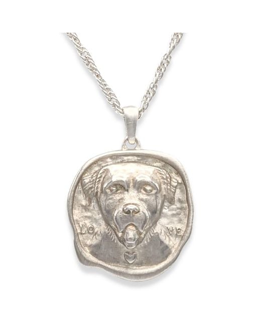 Frenvyrn Metallic Lars Reversible Dog Coin Necklace, Sterling for men