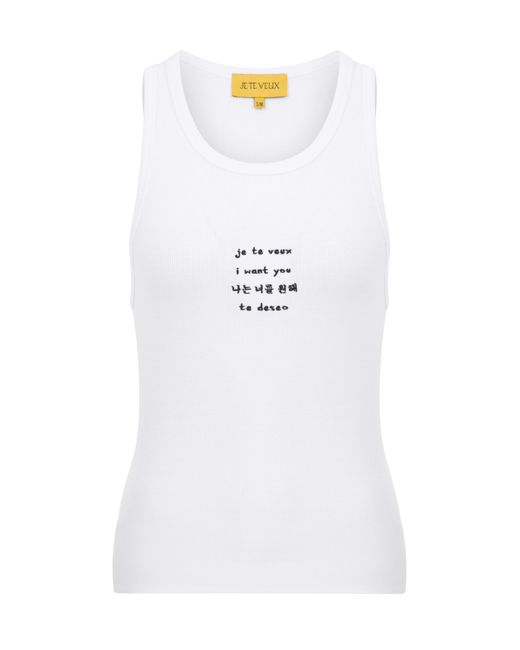 Je Te Veux White Jtv Tank Top for men
