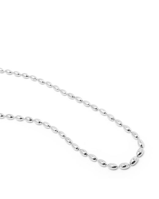 Nialaya Metallic Beaded Chain Necklace for men