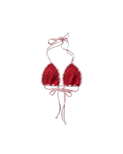 Gunes Swim Red Poppy Petal Bikini Top