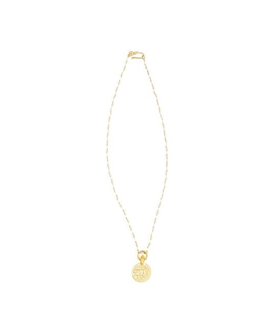 Opium Jewels Metallic Vintage Islamic Pendant & Topaz Necklace