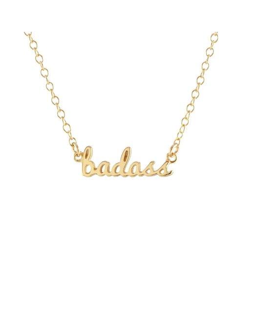 Kris Nations Metallic Badass Charm Necklace Vermeil