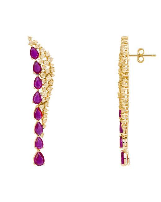 Latelita London Multicolor Baroness Gemstone Drop Earrings Ruby