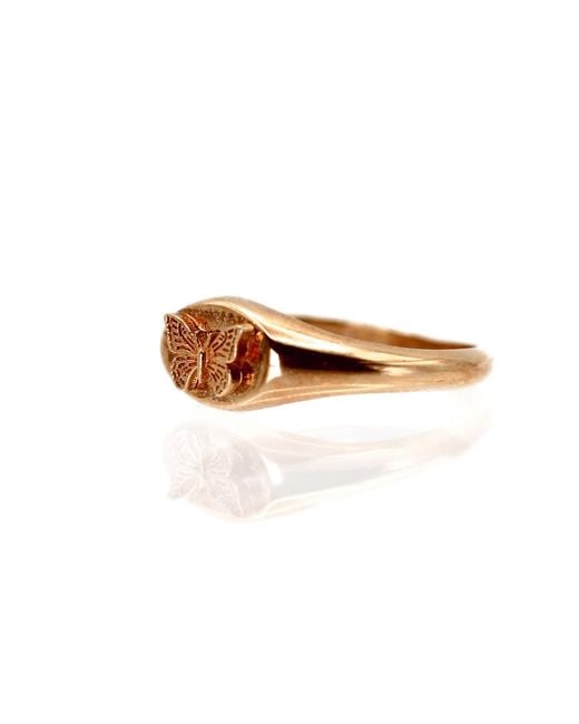 VicStoneNYC Fine Jewelry Metallic Vermeil Butterfly Signet Ring