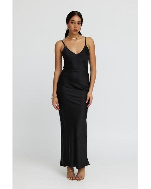 Why Mary Blue Iris Bias Maxi Slip Dress