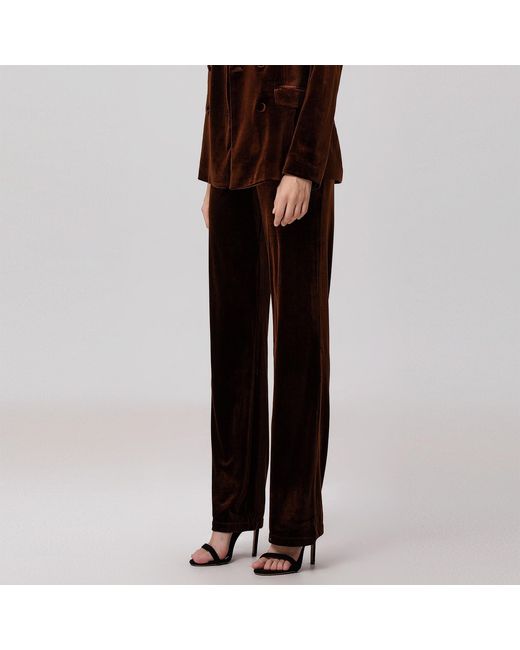 Smart and Joy Black Straight Velvet Suit Pants