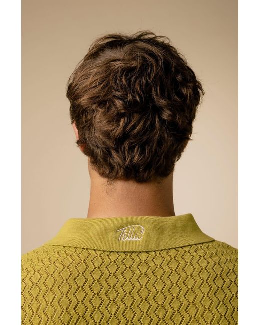 FELLA SWIM Yellow Lionel Chartreuse Knitted Polo for men