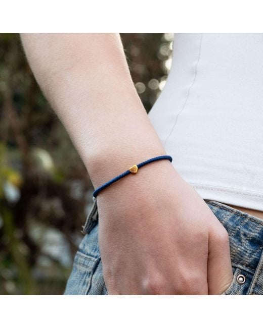 Harbour Uk Blue Vermeil Heart Rope Bracelet