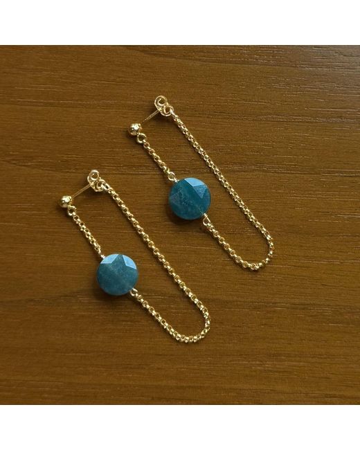 Herself Collections Blue Juniper Agate Earrings