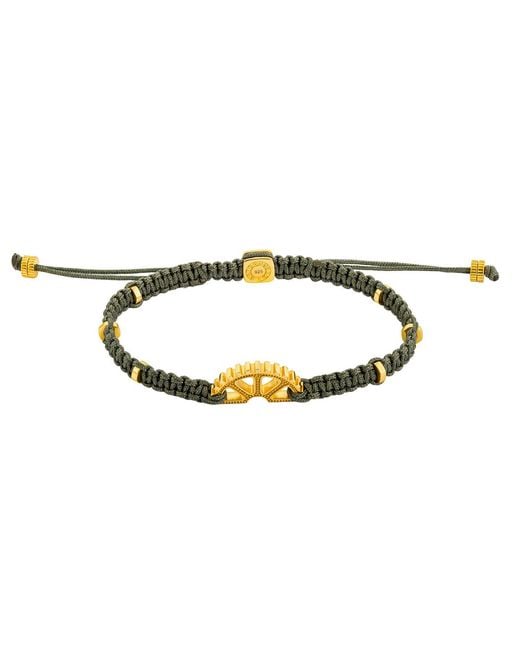Tateossian Metallic Puzzle Gear Macrame Bracelet for men