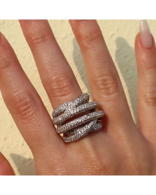 Mineralgems•Studio Metallic Crossed Circle Ring