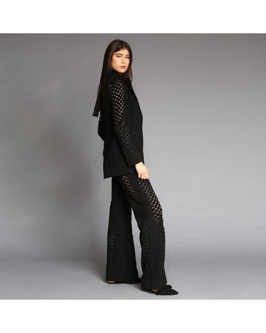Silvia Serban Black Dragon Skin Laser Cut Suit