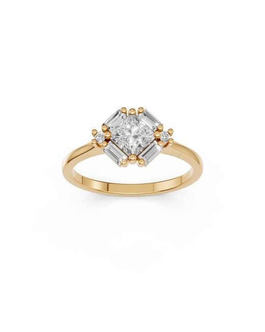Aya Fine Jewelry Metallic Princess Cut Lab Grown Diamond Engagement Ring