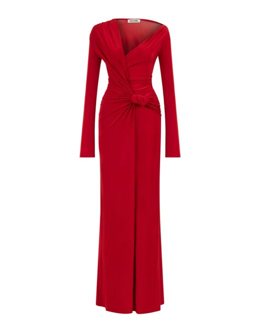 Nocturne Red Draped Long Dress