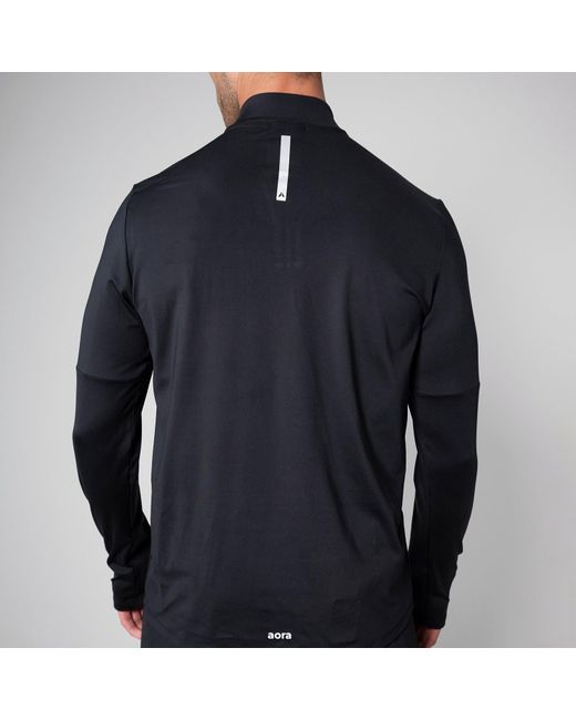 Aora Athletics Black Half Zip Longsleeve for men