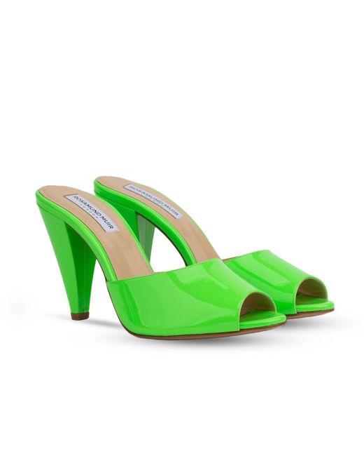 Rosamund Muir London Green Montavia Lime Patent Mules