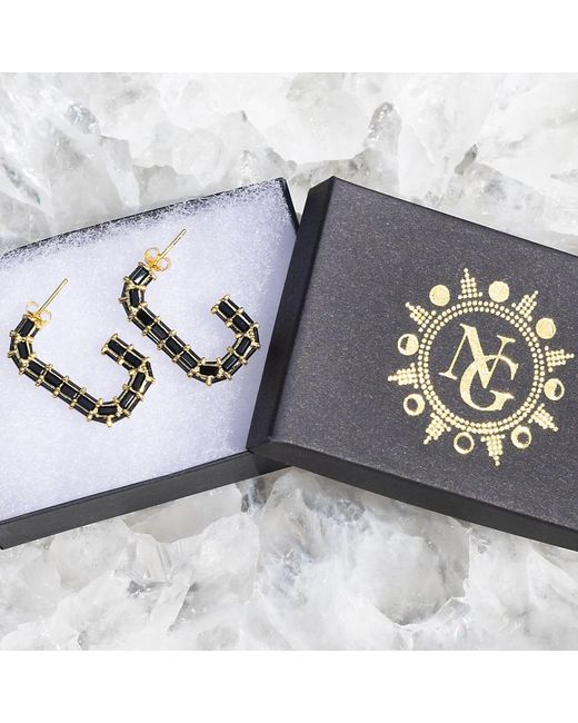 Native Gem Metallic Glam Hoop Earrings