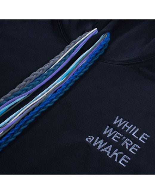 While We're Awake Blue Dark Multi String Hoodie