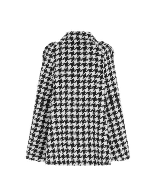 Hortons England White Tetbury Cape Houndstooth