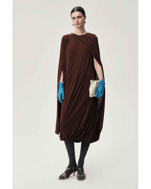 FRONT ROW SHOP Brown Opera Twisted Jersey Dress Cocoa
