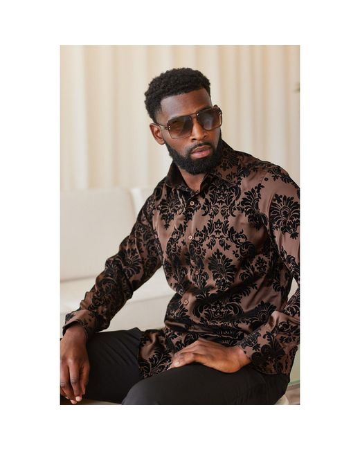 DAVID WEJ Black Kensington Floral Shirt – for men
