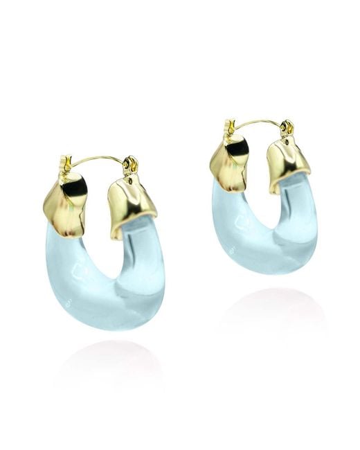 Michael Nash Jewelry Blue Winslow Transparent Aqua Resin And Hoop Earrings
